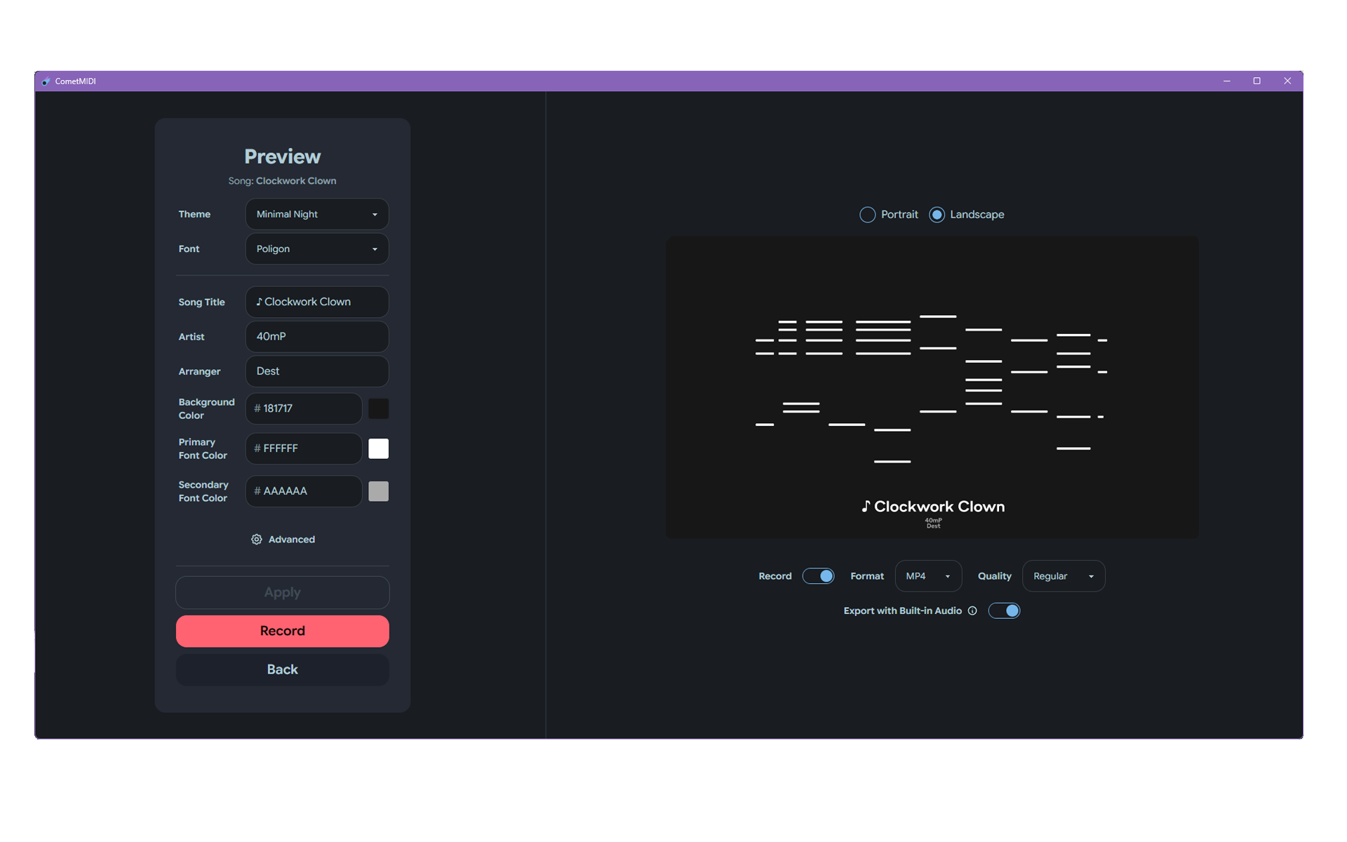 Comet Software Interface